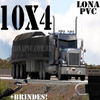 Lona: 10,0 x 4,0m de PVC Premium para Caminhão Truck / Bitrem Vinil Vinilona Emborrachada Preto Fosco Anti-Chamas + 18 LonaFlex Gancho 25cm + 18 LonaFlex Gancho 50cm 1 ROW 0,35m