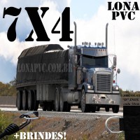 Lona 7,0 x 4,0m de PVC Premium para Caminhão Truck Vinil Vinilona Emborrachada Preto Fosco Anti-Chamas + 14 LonaFlex Gancho 25cm + 14 LonaFlex Gancho 50cm 1 ROW 0,35m