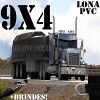 Lona 9,0 x 4,0m de PVC Premium para Caminhão Truck Vinil Vinilona Emborrachada Preto Fosco Anti-Chamas + 17 LonaFlex Gancho 25cm + 17 LonaFlex Gancho 50cm 1 ROW 0,35m