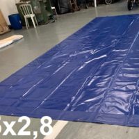 Lona 6,5 x 2,8m PVC Premium Emborrachada Azul com Ilhoses para Cobre Fácil